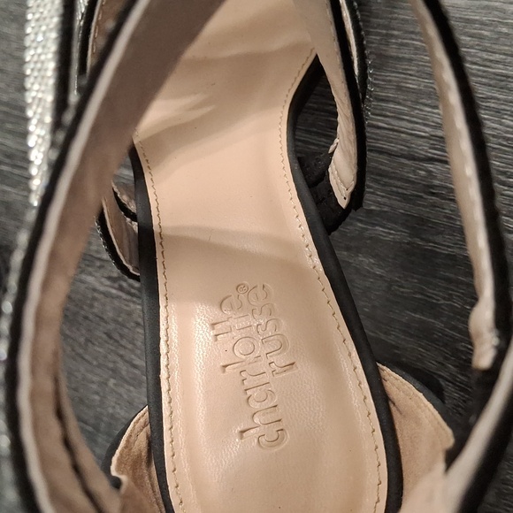 Elegant Black and Silver Strappy Heels- W Sz 9 - Picture 7 of 10